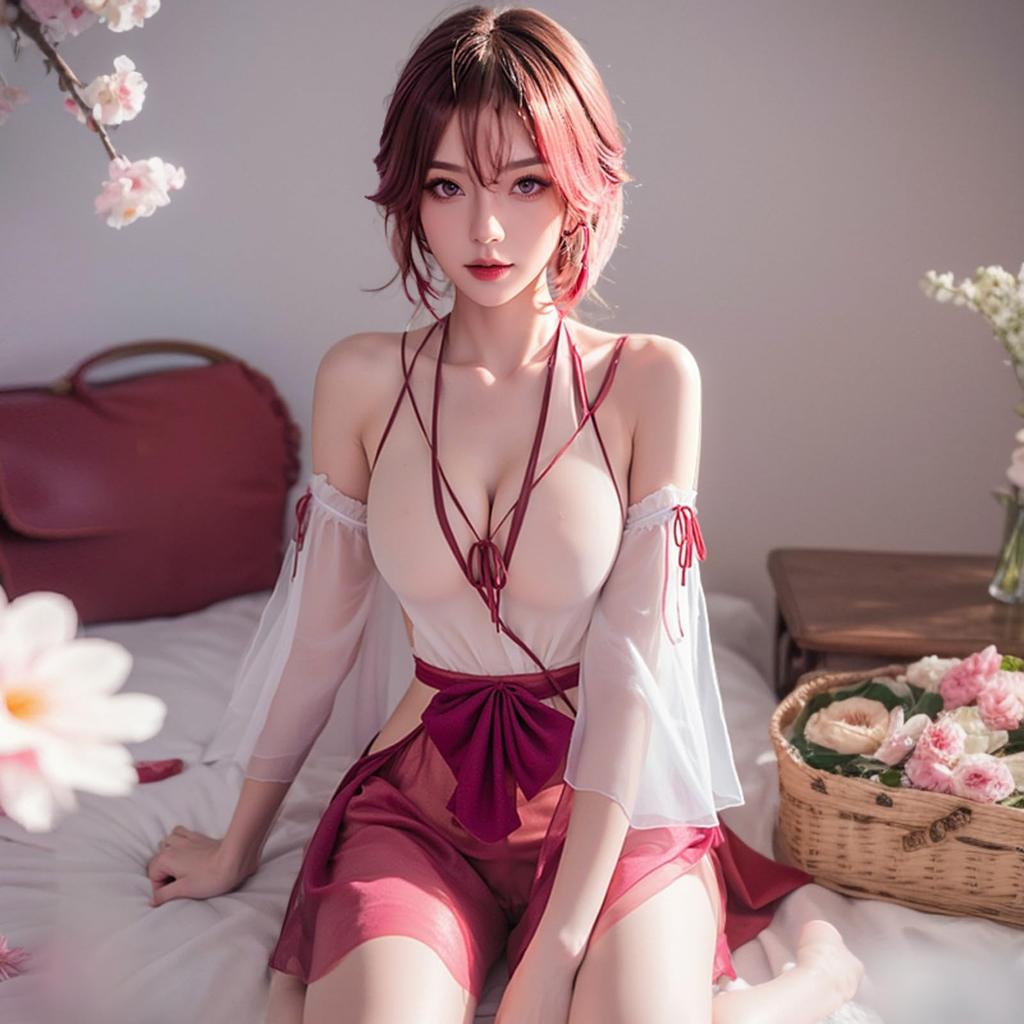 Shrine Maiden Fox Japanese Sexy Adult Couple Adult Red White Popular Cosplay Photography [LDDYCOS] Cosplay, Sexy, Erotic, Extreme, Seductive,