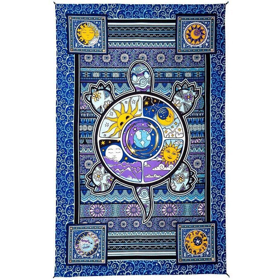 Tapestry turtle sun moon gift 75x100 чёрный