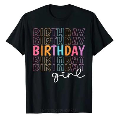 Retro Birthday for Girl Party Tee for Princess Women Bday TShirt Letters Printed Sayings Graphic Tee Tops Short Sleeve Blouses