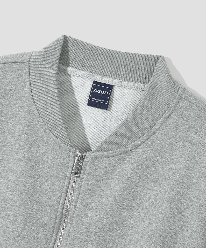 Agod Relax Sweat Bomber Jumper [Heather Grey]