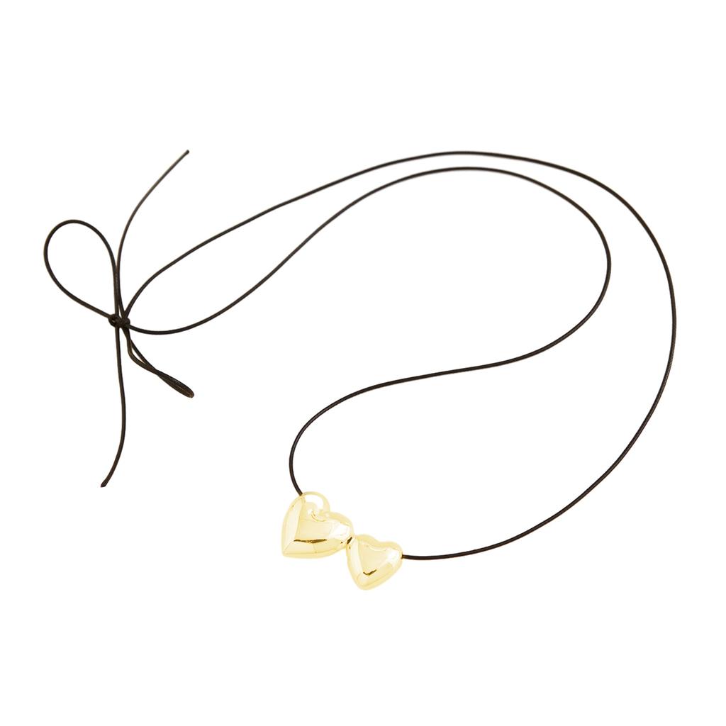 Delicate Love Necklace Adorned with Bowknot Simple Pendant Necklace Elegant Clavicular Chain Jewelry for Fashionistas
