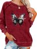 Women's Oversized Pullover Sweatshirt Fashion Butterfly Print Top Ladies Spring/Fall Sweatshirt