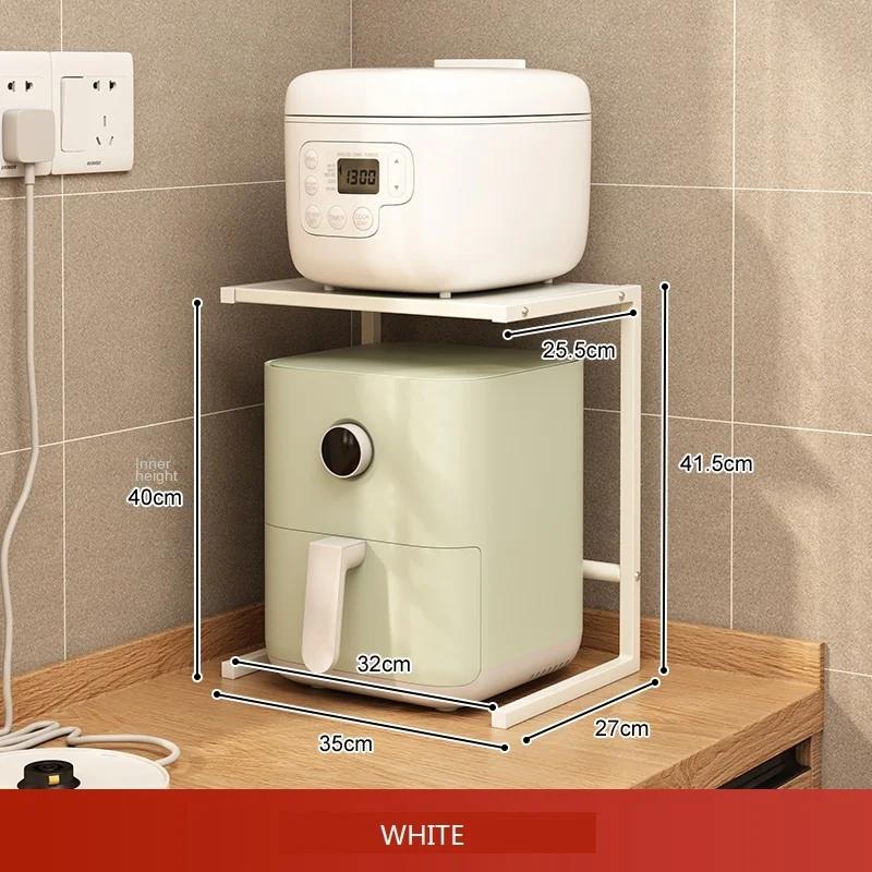 Kitchen Storage Holders Racks Shelving Countertop Small Microwave Oven Rack Layered Storage Rice Cooker Pot with Air Fryer Shelf