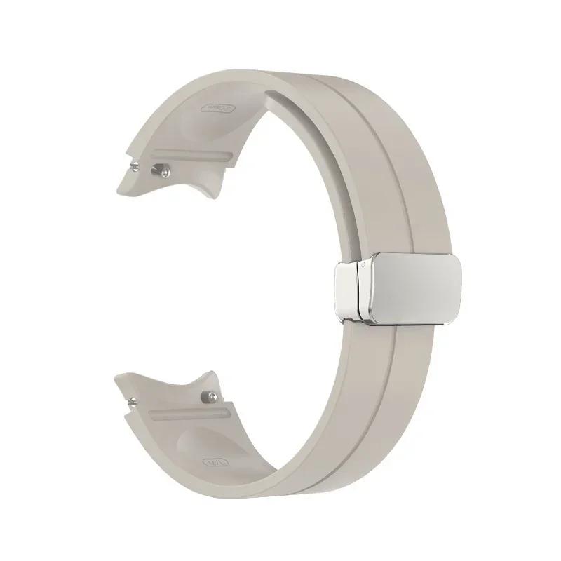 No Gap Magnetic Silicone Strap For Samsung Galaxy Watch 7 6 5 4 44mm 40mm Pro 45mm Bracelet Galaxy Watch6 Classic 43mm 47mm Band