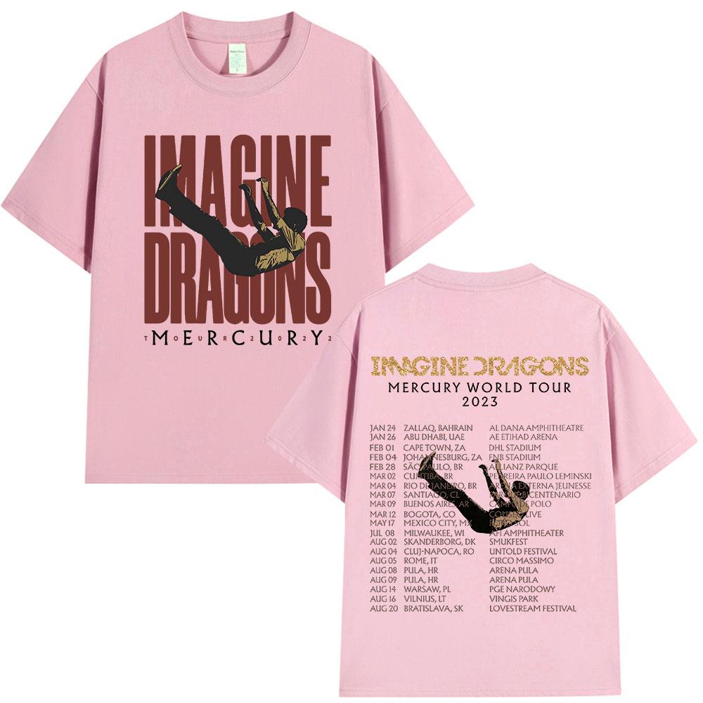 Imagine Dragons Mercury Tour 2022 Concert T Shirt Hip Hop Rock Band Tshirt Men Women Clothing Cotton Loose Short Sleeve T-shirts