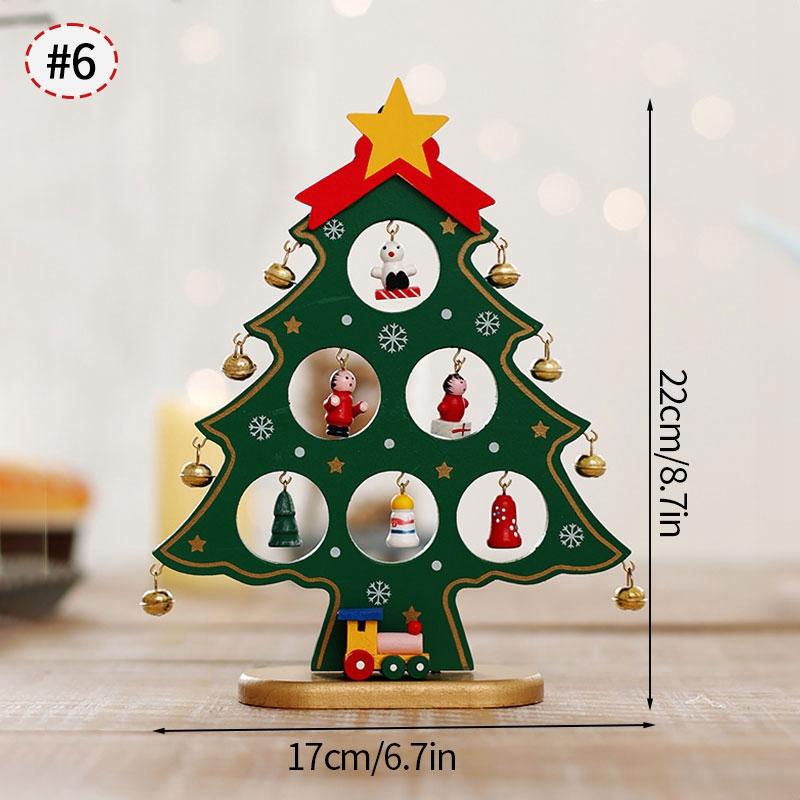 Christmas Stereo Wooden Tree Scene Layout Xmas Tree Ornaments DIY New Year Gifts Navidad New Year Desktop Decorations Supplies