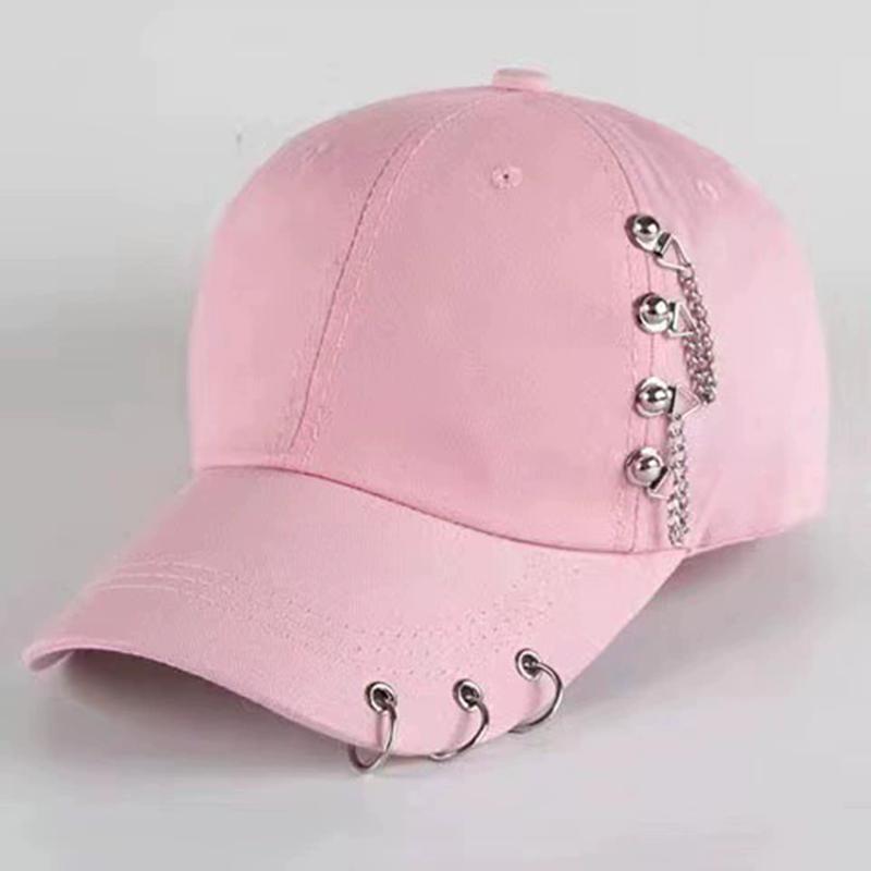 Women's Summer Fashionable Baseball Cap Korean Style Student Couple Streetwear Iron Ring Hip Hop Casual Duckbill Cap