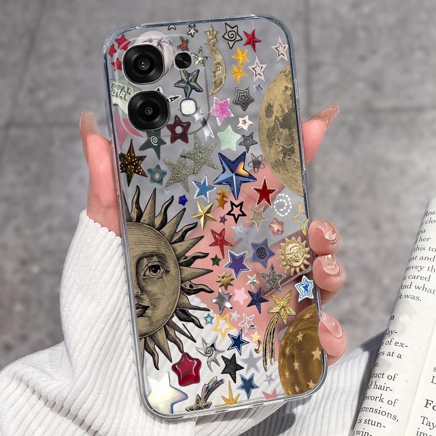 For Oppo A6 Pro A6x A5x K13 Realme 15X C85 V70 V70s CT 7 7T 8 Phone Cases Beautiful Sakura Butterflies Patterns Casing Soft Silicone TPU Clear Housing