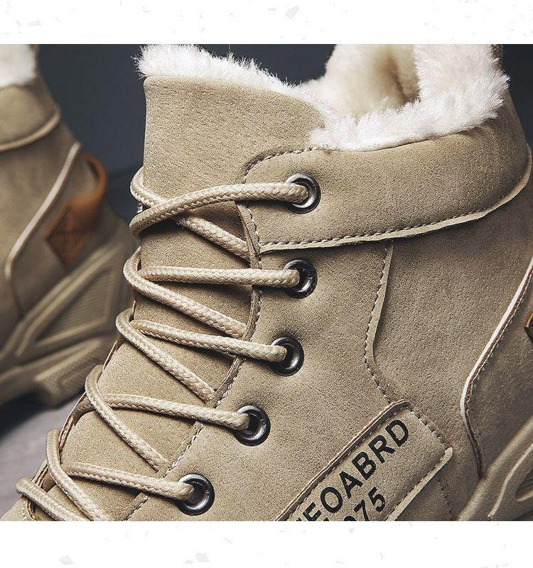 Men's Korean Style Velvet-Lined Martin Boots – High Top, Warm Winter Work Shoes