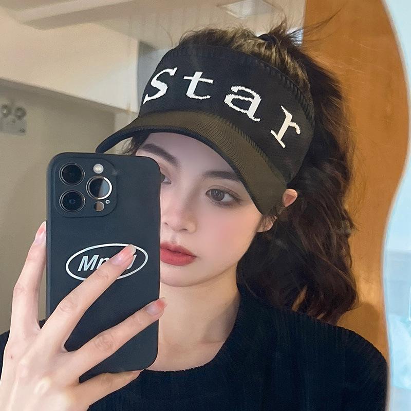 Empty top sun hat women's summer sun protection sun shade topless letter duck tongue sun hat