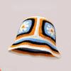 2023 Autumn New Crochet Korean Handmade Bucket Hat Women Weaving Knitted Hat Y2k Fashion Flowers Autumn Winter Beanies Basin Cap