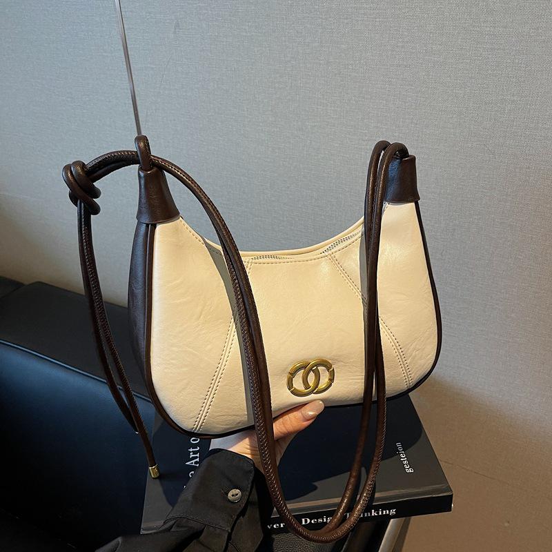 

Maelard Retro Style Women s Shoulder Bag - Soft Leather, Niche Design, Fashionable Crossbody for Commuters белый/кремовый