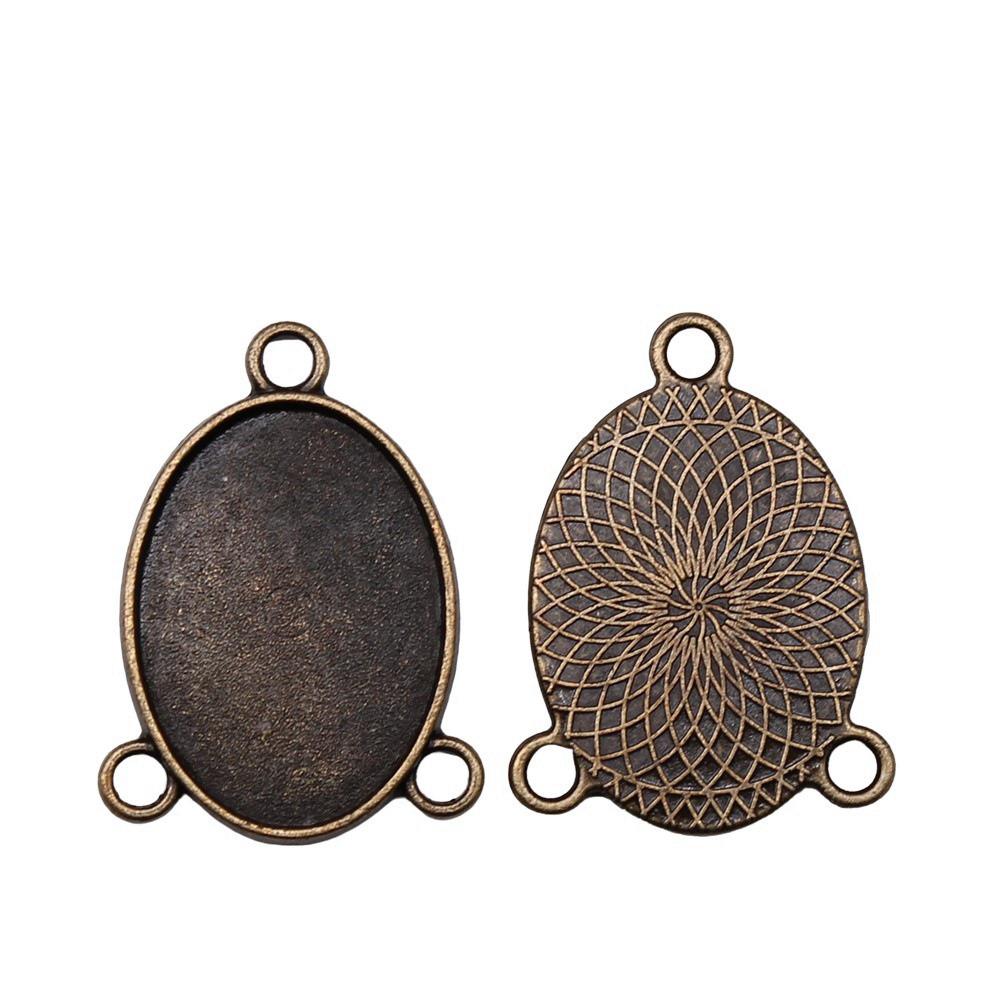 Multi Size Blank Bases Tray Three Loop Bezel Charm Base Connectors For Earrings Making