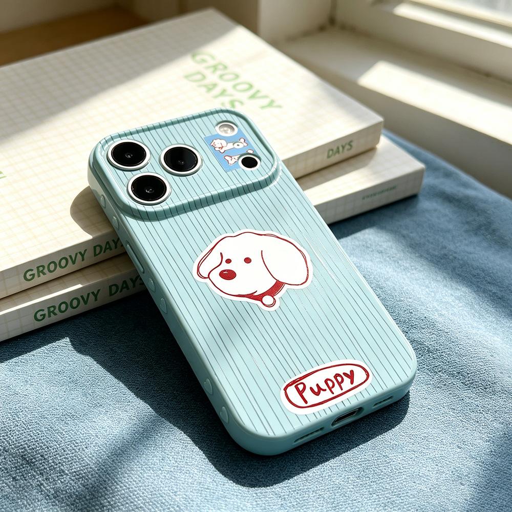 Vertical white dog applies to Apple 17 protective case iPhone niche creative 17Promax mobile phone case new anti-drop