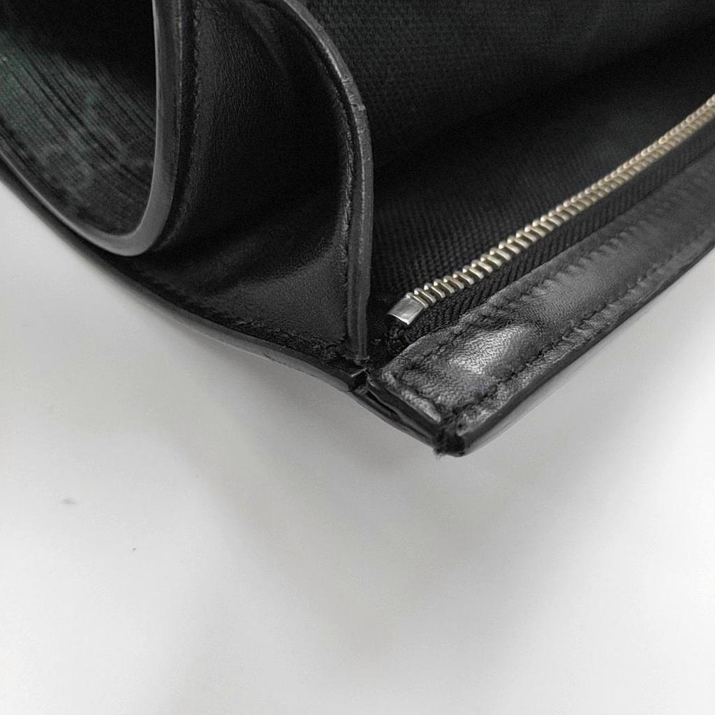 [Pre-Owned] Signature Logo Stripe Web Zipper Canvas Clutch - Very Good #KL79EU