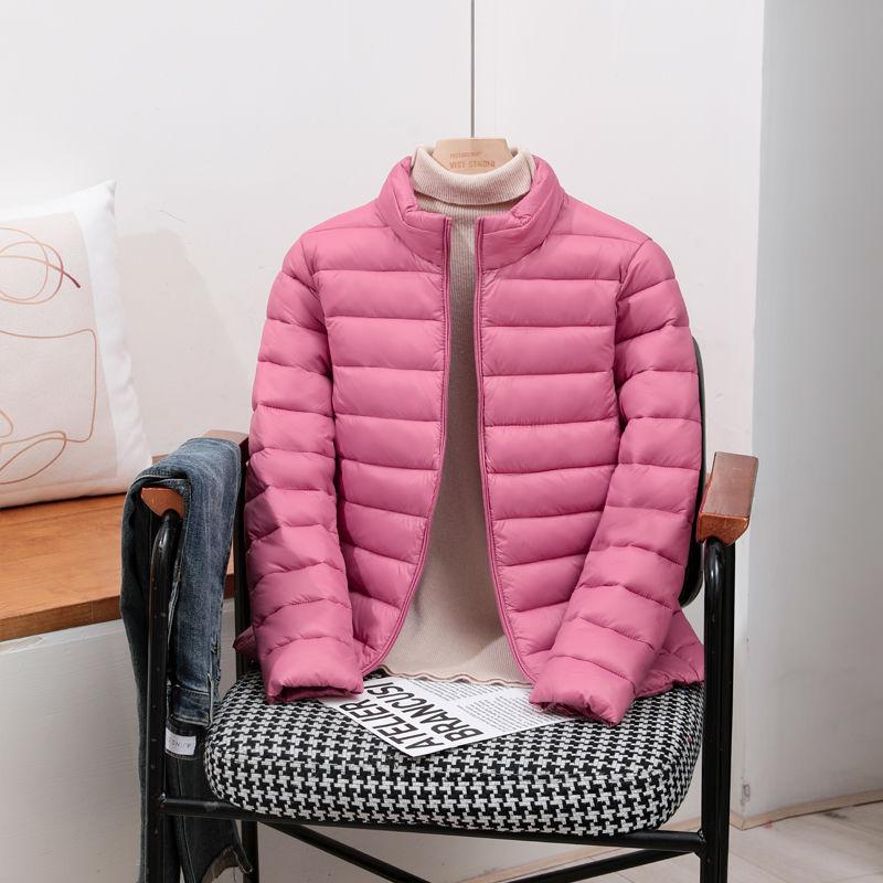 Gepolsterte Jacke Damen Winter Leichte Daunenjacke Stehkragen Lockere Kurze Jacke Gepolsterte Jacke