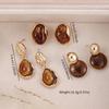 Retro coffee color Maillard earrings women's caramel color new popular earrings temperament earrings