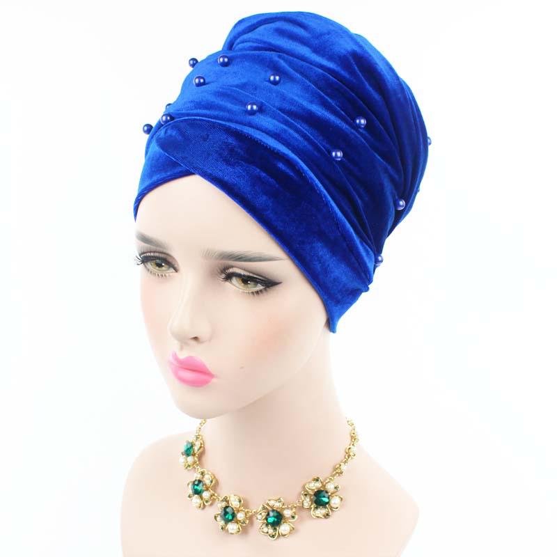 Rhinestone African Head Wraps Scarf Velvet Women'S Turban Caps Muslim Headscarf Bonnet Lady Wrap Head Scarves Turbante Mujer