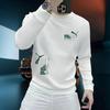Men's European Light Luxury Printed Hoodie: Autumn/Winter Slim Fit Plus Velvet Top
