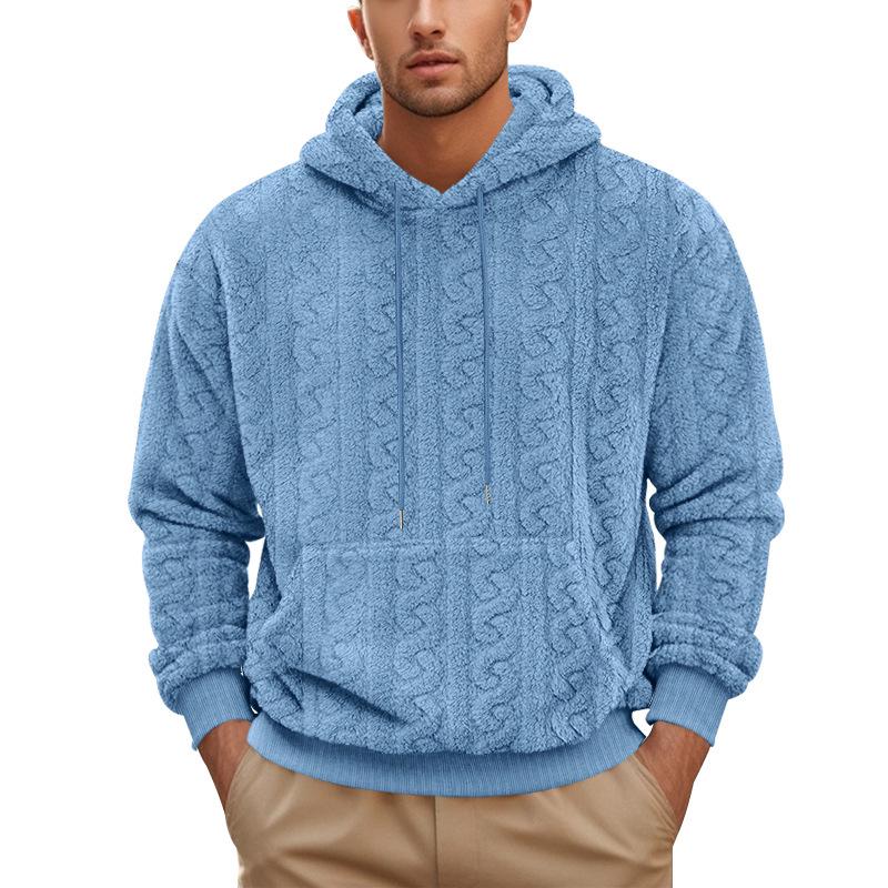 Europäisches Jacquard Teddyfleece Herren Kapuzen-Sport-Freizeit-Sweatshirt - Herbst/Winter Kollektion