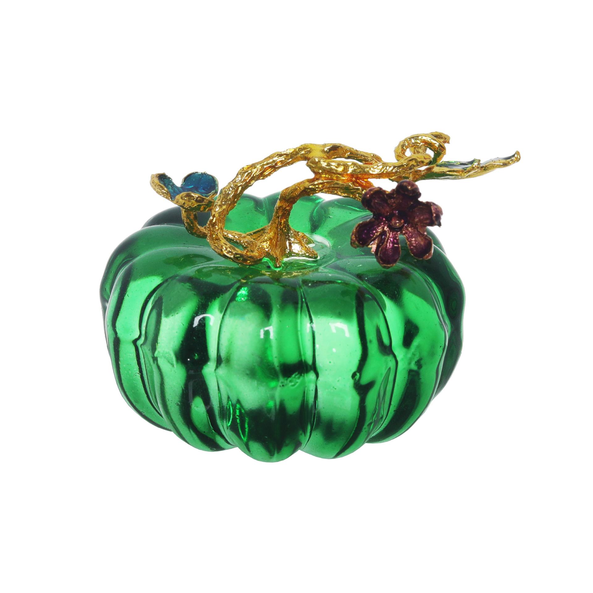 

1 шт. коллекционная фигурка тыквы из хрустального стекла, декор в виде тыквы для осеннего урожая, украшения стола на Хэллоуин, День благодарения