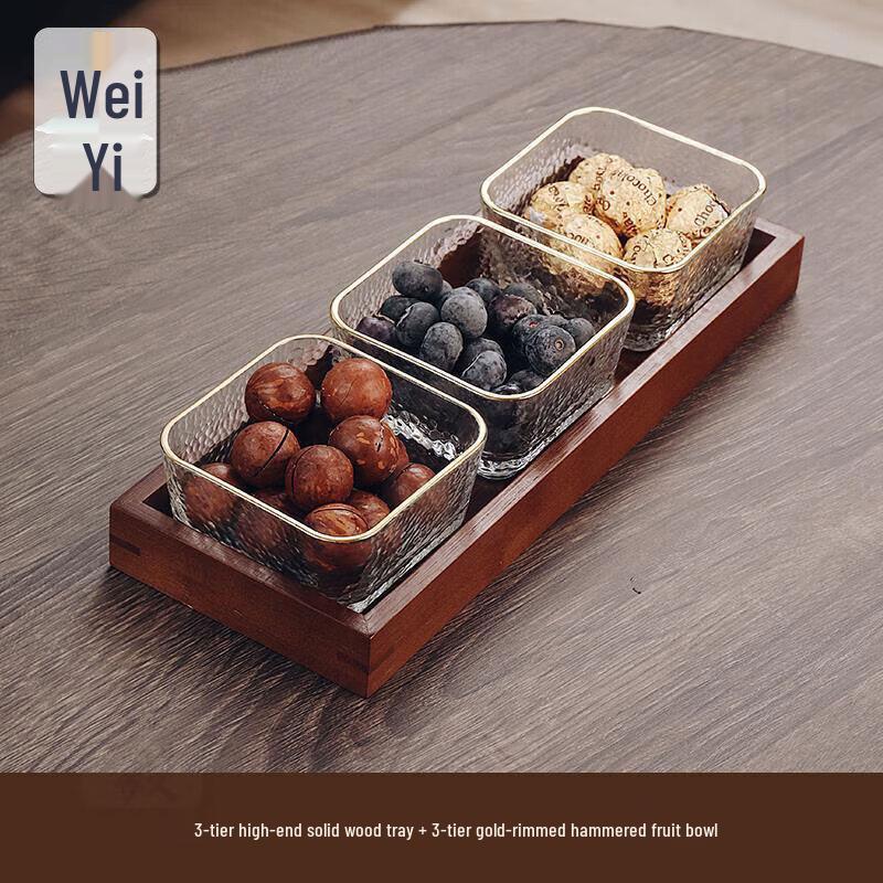 Weiyi Glas Servierschüssel Set mit Unterteilungen
