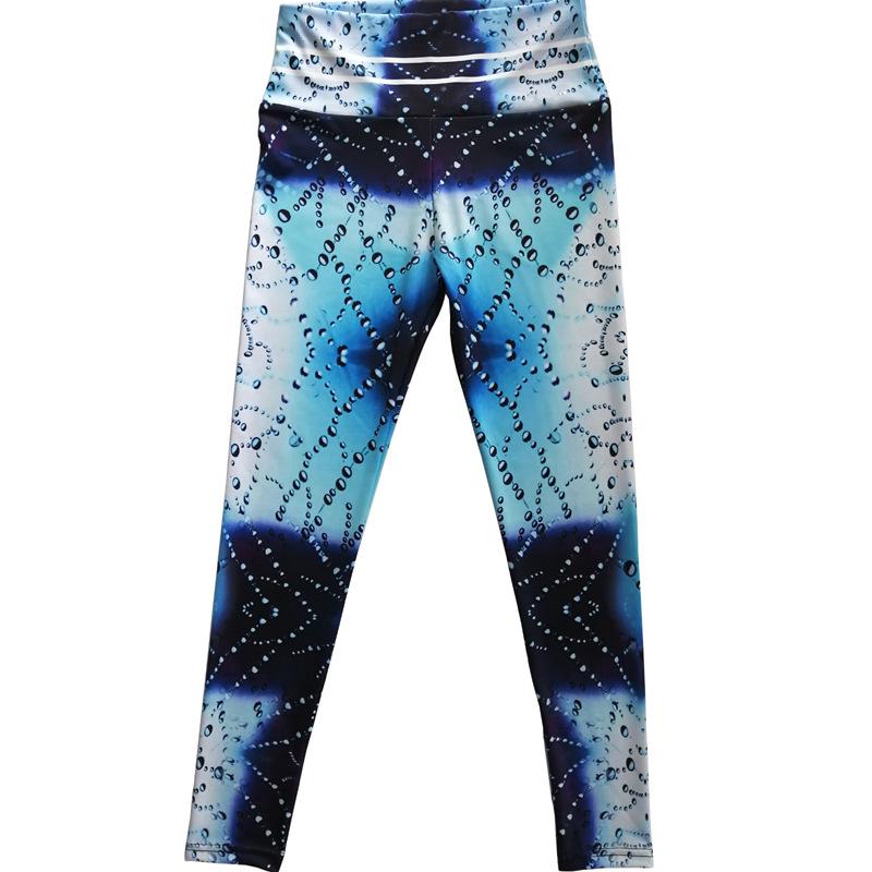 Fashion water drop sweat bead printing high waist printing bottoms sports yoga trousers new ladies trousers