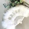 Handheld Hand Fan Chinese Style Folding Fan Gift Bride Feather Fan  Dance