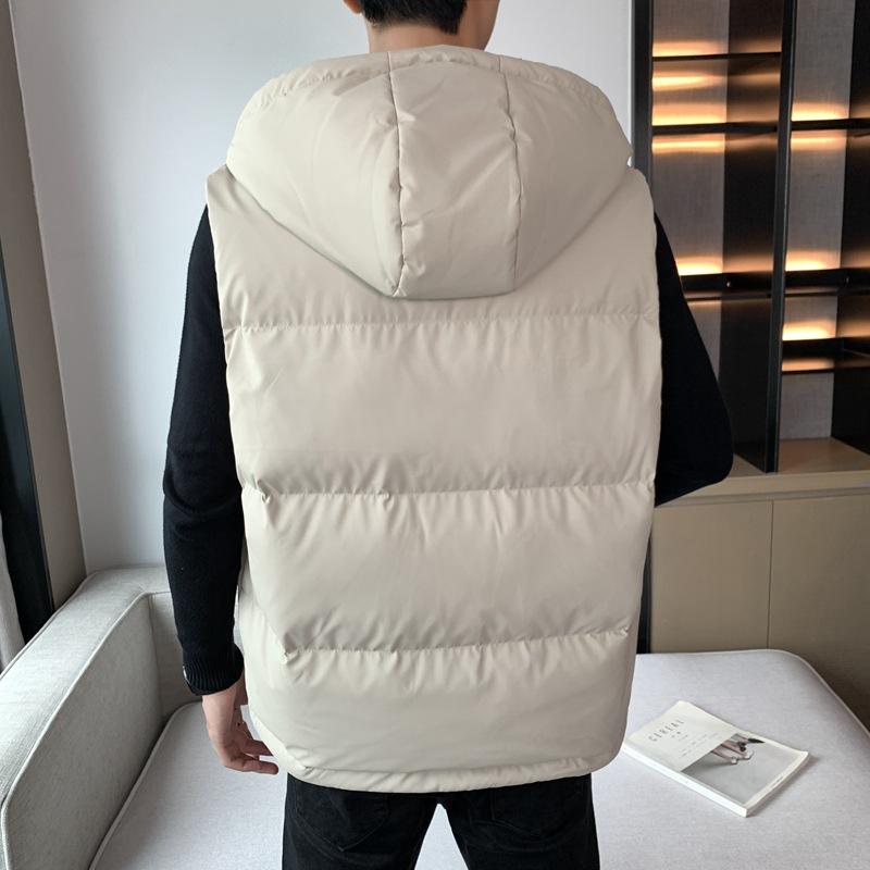 New winter down jacket vest for men, short hooded, new national standard down jacket, thickened and warm
