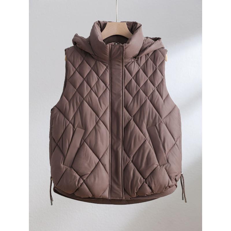 YYFS Damenmode Casual Herbst Winter Einfarbig Druck Ärmellose Jacken & Mäntel Daunenmäntel