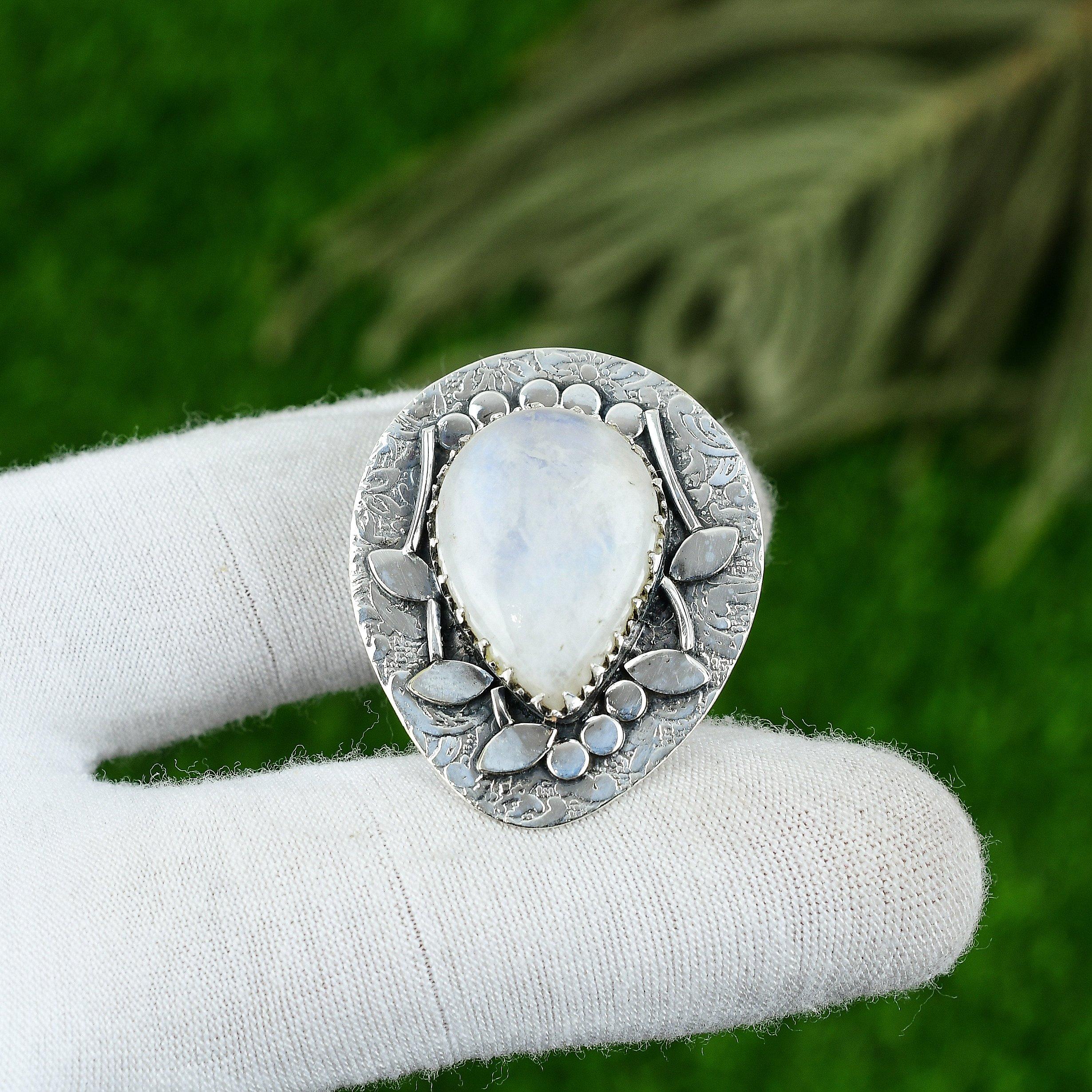 

Wedding Gift For Her 925 Silver Natural Rainbow Moonstone Gemstone Pendant