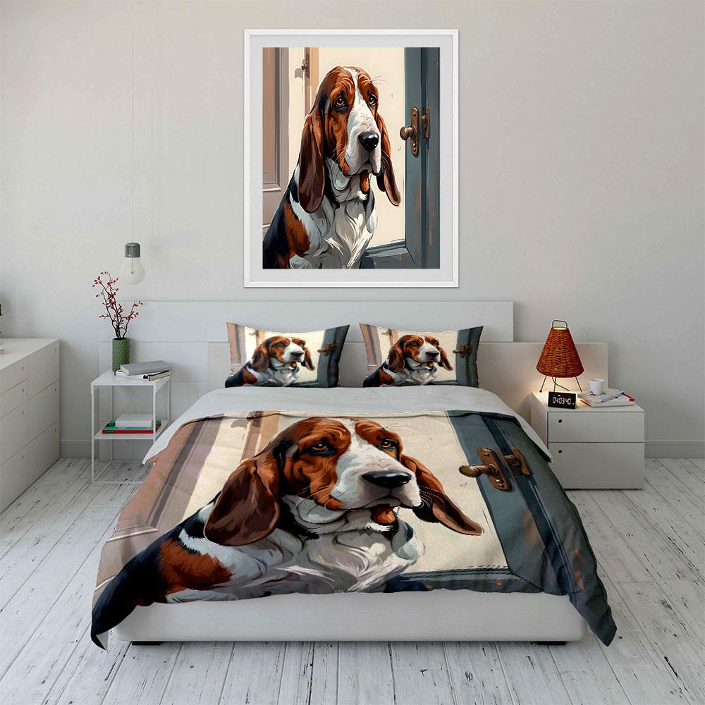 Gentle hound's soulful gaze Bedding sets Duvet covers Pillowcases(1* Duvet Cover 2* Pillowcases without duvet insert)