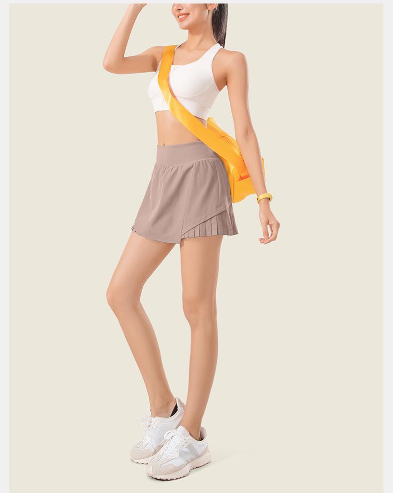 Women's Quick-Dry Elastic Sports Shorts Skirt for Yoga & Dance