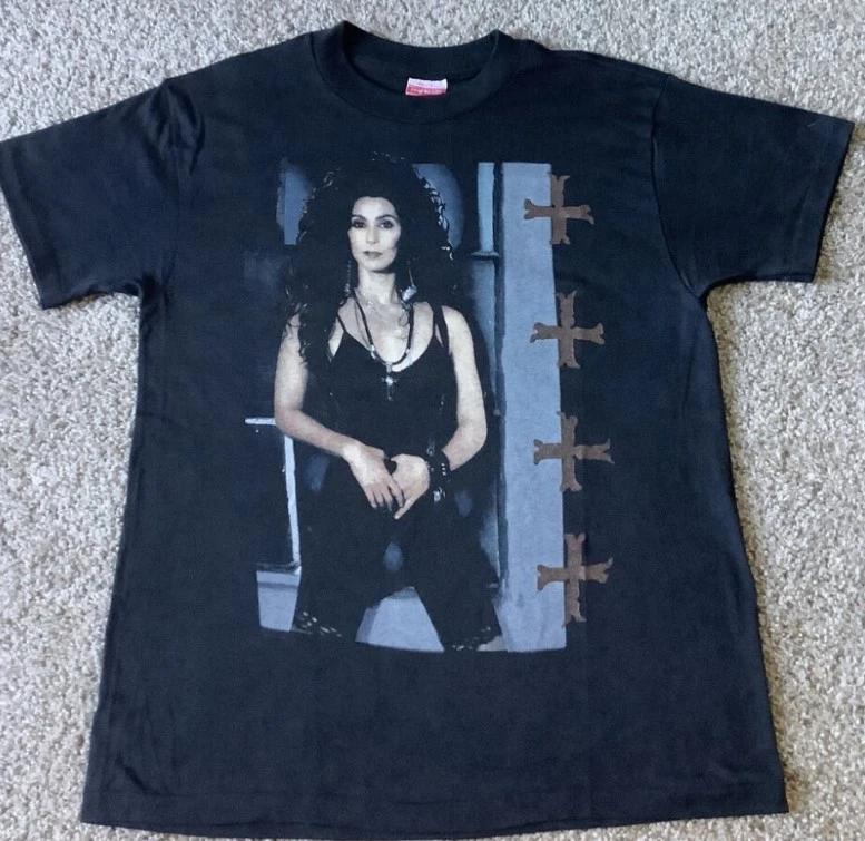 Винтажная футболка Cher Heart of Stone Tour 1989 Концертная Взрослая L 42-44 Сделано в США S