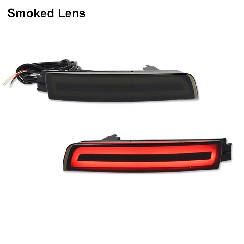 For Infiniti FX35 FX50 QX70 Nissan Juke Taillight Style Rear Bumper Reflector Lights Function as Tail, Brake & Rear Fog Lamps Smoked Lens