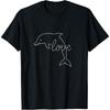 Delfin Liebe Strichzeichnung Meerestier Meeresleben Meeresliebhaber T-Shirt