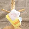 Adorable Sleeping Lamb Keychain, Soft Plush Sheep Stuffed Animal Pendant, Cartoon Slipper Position Key Ring for Bag Backpack, Cute Gift for Her