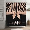 Bath Shower Curtain Custom Name Lettering Black Pink Zebra Print Decorative Home Decoration For Bathroom (Customize