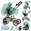 BAZARLAND30. 3-in-1 Portable Baby Stroller, Aluminum Frame for Newborn. GREEN