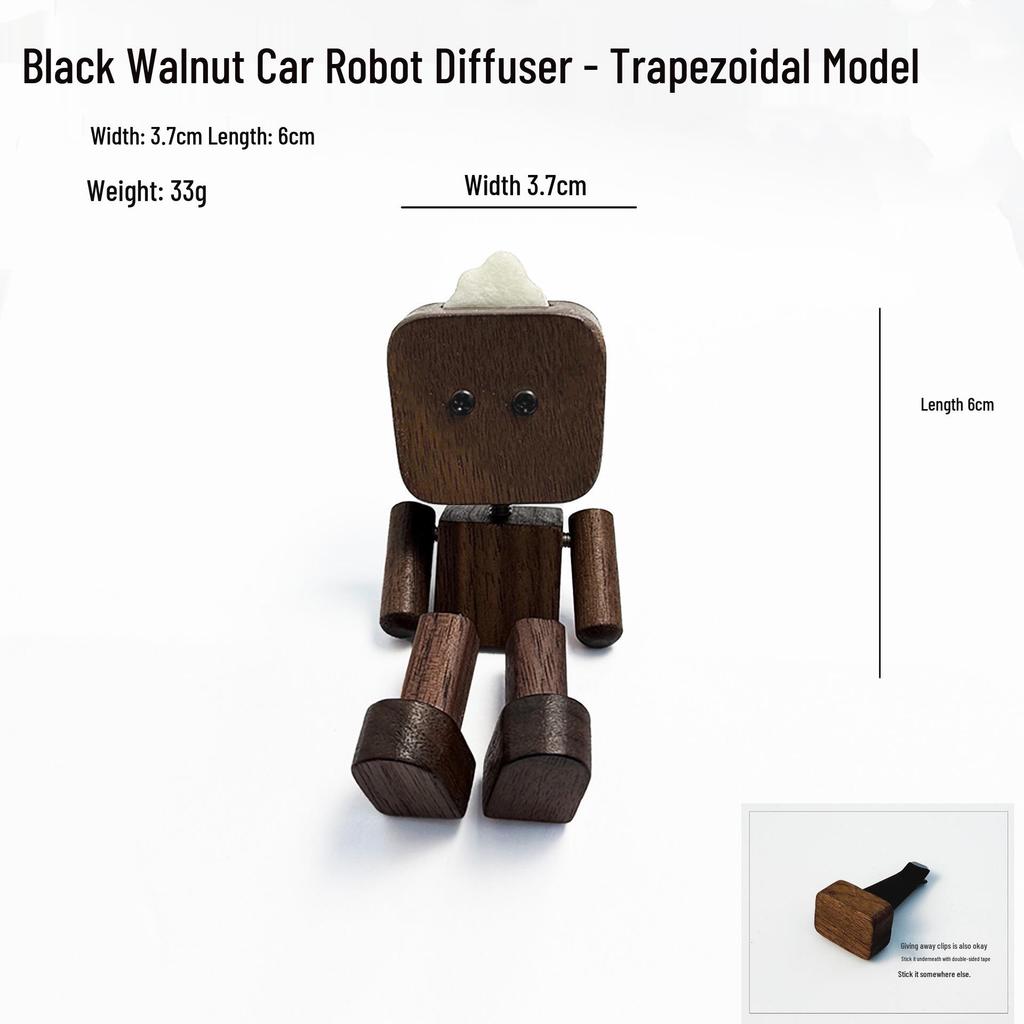 T-Shaped Head Robot Air Vent Diffuser: Wooden Leg-Shaking Car Air Freshener Ornament