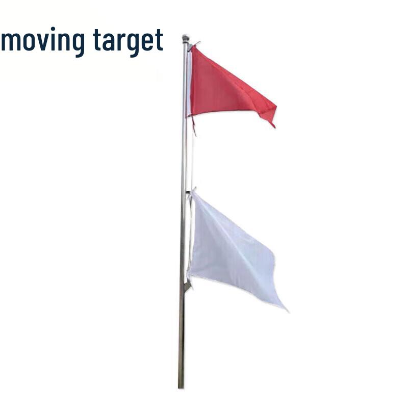 Red and White Ground-Insert Signal Flag with 2-Meter Pole