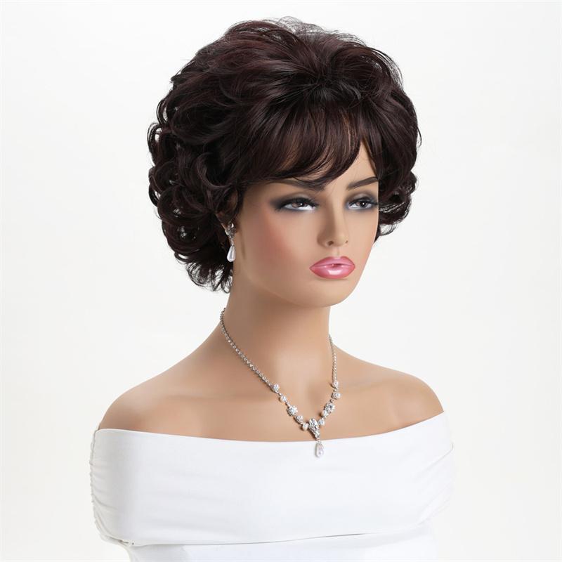 

Синтетический блонд парик короткие кудрявые волосы с челкой парик для женщин упругие локоны повседневный парик для мамы косплей