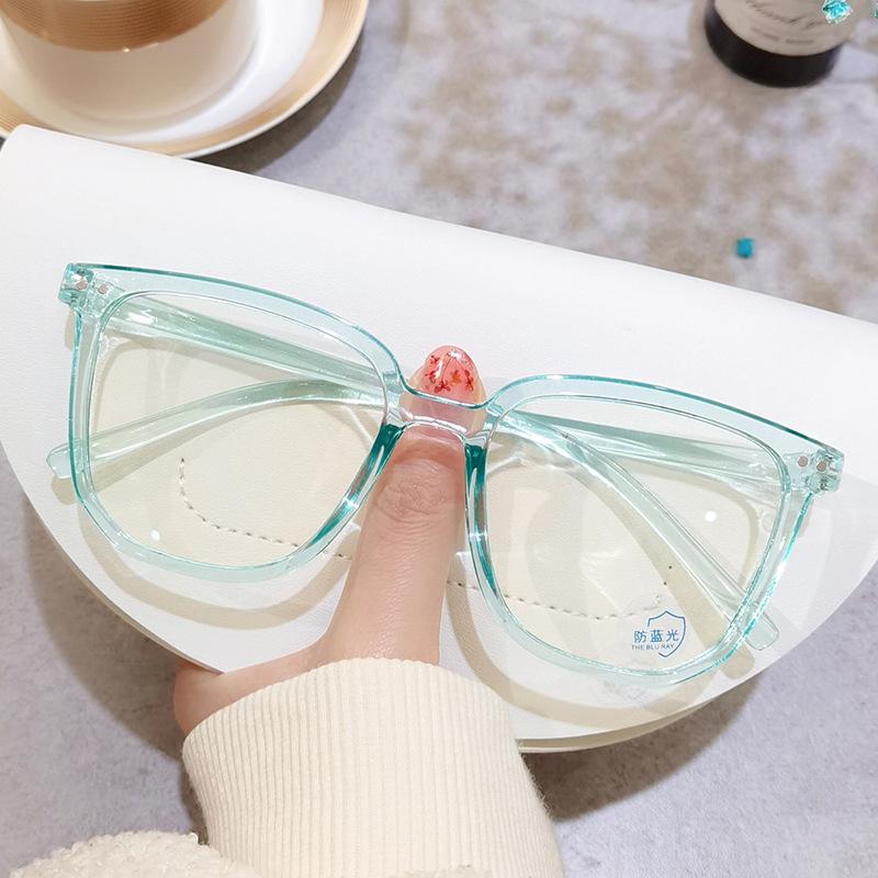 

Xiaohongshu Anti-Blue очки женские простые нерегулярные мужские ретро очки оправа white flat blue light film