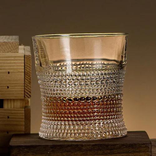 300ml Glas Kristall Tassen Kreatives Weinglas Reliefmuster Becher Trinkgeschirr Bar Party Whiskey Bierglas Transparentes Brandyglas