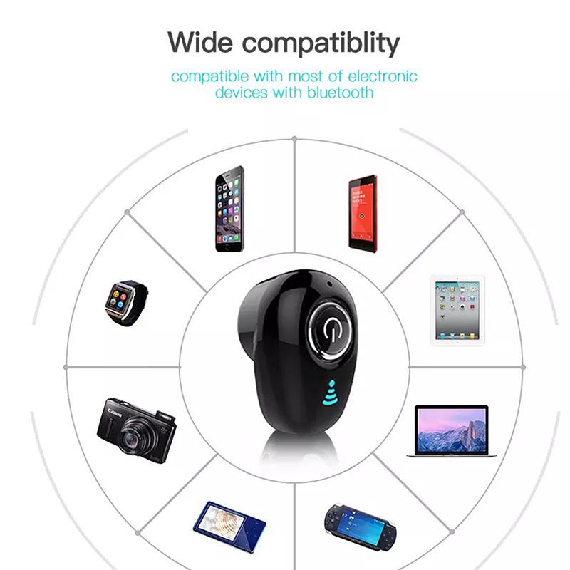 Mini Bluetooth Headset Wireless Earphones Single Earband Microphone for IOS and Android Phones