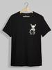 Black T-Shirt with a Chihuahua Print In the Pocket
