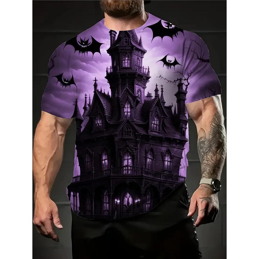 Happy Halloween Short Sleeve T-shirt Clothing 2025 New Funny Print Men's T-shirts For Men Breathable Quick-dry Crew Neck T Shirt