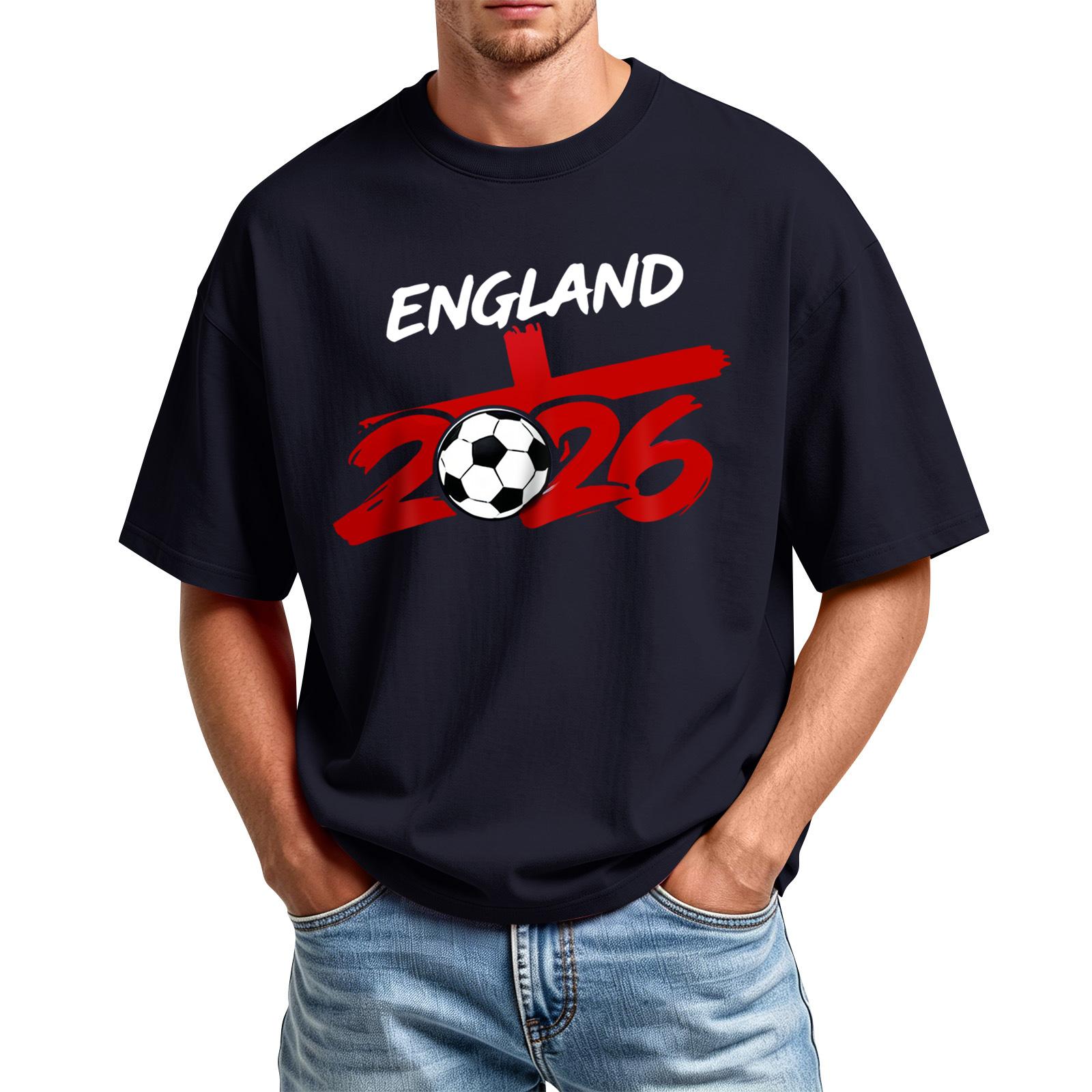 Men s Printed Round Neck T-Shirt Casual Sports Short-Sleeve Top L