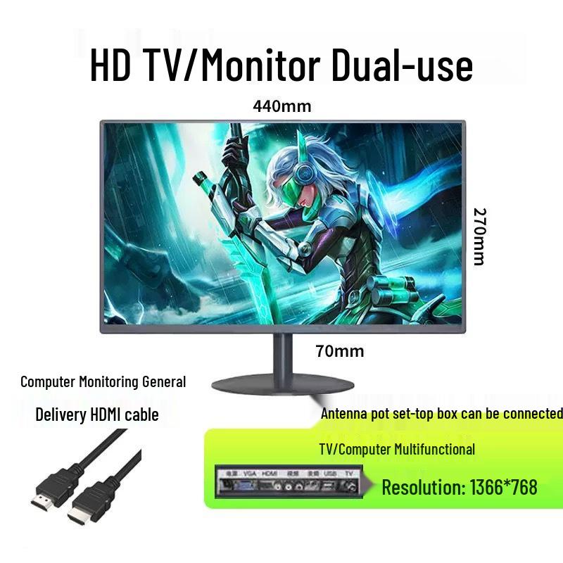 Ultra-thin HD LCD Desktop Monitor: 19, 20, 22, 24, 27-inch 4K Screen