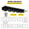 Trench Drain System, Channel Drain with Metal Grate, 150x130 Mm HDPE Drainage Trench, Black Plastic Garage Floor Drain, 3x39 Trench Drain Grate, with